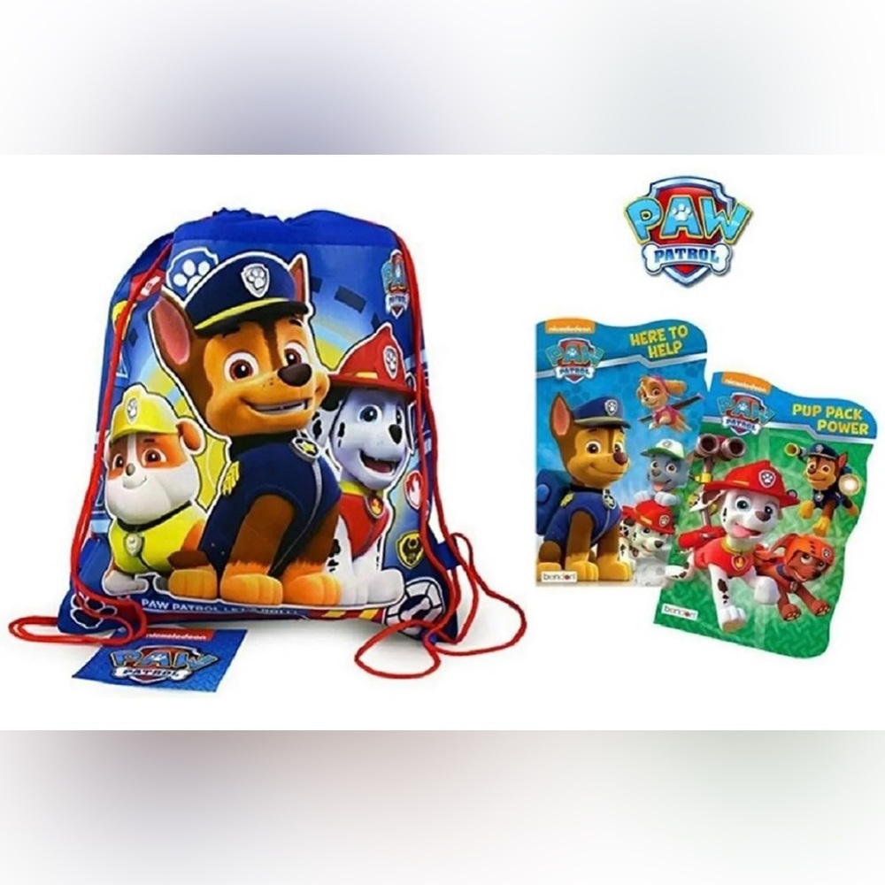 Paw Patrol Sling Bag & 2 Paw Patrol Board Books Toddler Daycare Bag